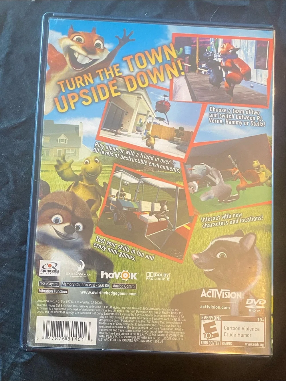 Over the Hedge Activision PlayStation 2 Game Case - Blue, Orange, Green